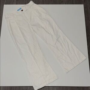 Draper James Cream Wide-Leg Pants size 14